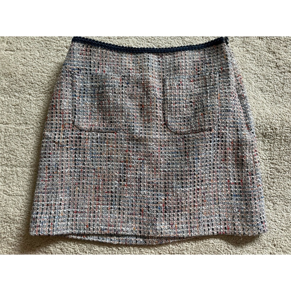 Loft Tweed Mini Skirt Rainbow Weave Size 6